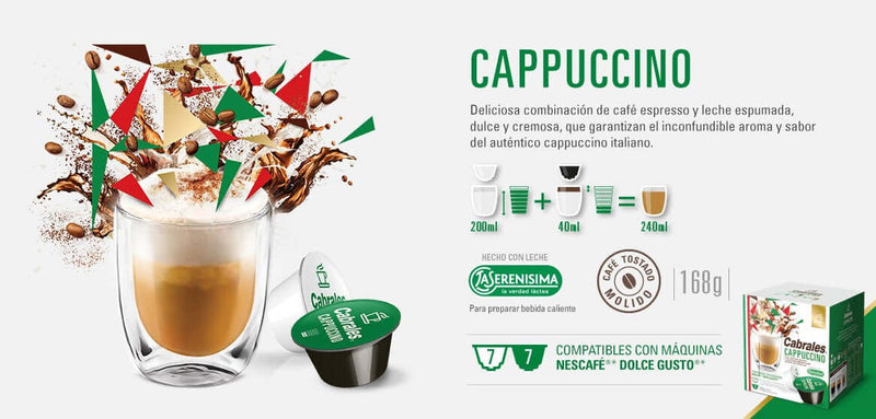 Cabrales | Cápsulas Café Cappuccino para Dolce Gusto®
